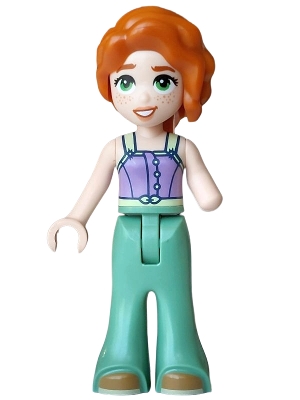 Friends Autumn - Medium Lavender Tank Top, Sand Green Trousers Bell-Bottoms, Medium Nougat Shoes
