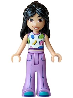 Friends Liann - White Tank Top, Medium Lavender Trousers Bell-Bottoms, Dark Turquoise Shoes