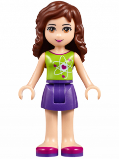 Friends Olivia, Dark Purple Skirt, Lime Top with Heart Electron Orbitals