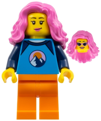 Dark Azure Torso, Orange Legs, Dark Pink Hair
