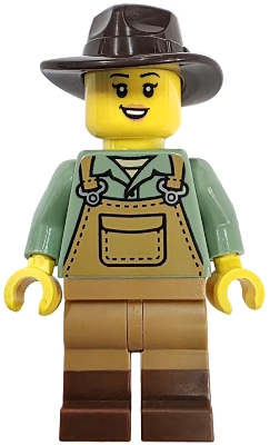 Woman, Nougat Apron, Dark Brown Hat
