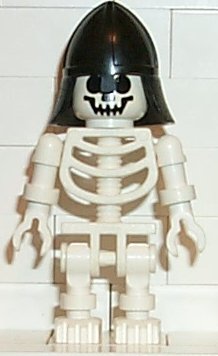 Skeleton with Standard Skull, Black Neck Protector Helmet