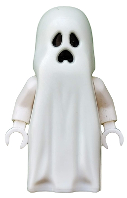 Ghost with Pointed Top Shroud with 1x2 Plate and 1x2 Brick as Legs