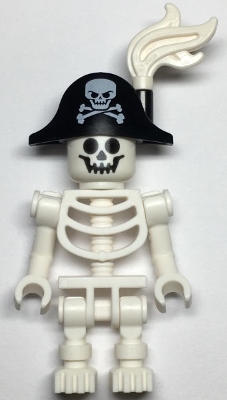 Skeleton with Standard Skull, Bent Arms Vertical Grip, Bicorne with Large Skull and Crossbones and White Plume