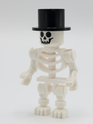 Skeleton with Standard Skull, Black Top Hat