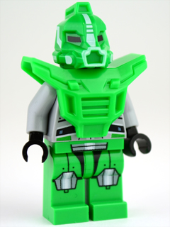 Bright Green Robot Sidekick with Armor