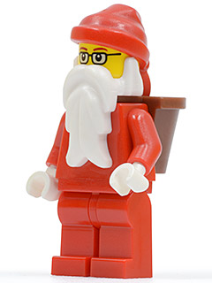 Santa, Plain Red with Back Basket, Glasses