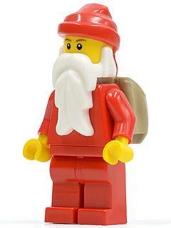 Santa, Plain Red with Backpack, Black Eyebrows