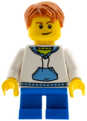 Boy, White and Blue Hoodie, Short Blue Legs, Dark Orange Hair, 3626cpr0499 Head