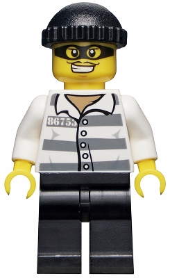 Criminal, Prison Shirt with #86753, Black Legs, Black Hat, Black Eyemask