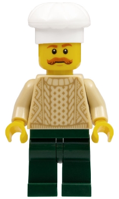 Chef, Tan Sweater, Dark Green Legs, Moustache