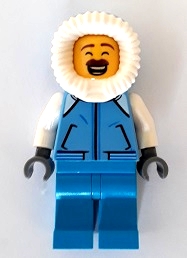 Man, Medium Blue Jacket, Dark Azure Legs, Hood, Moustache