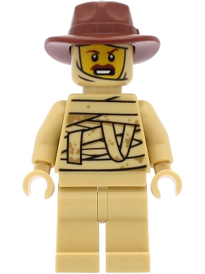 Tractor Driver - Tan Mummy Costume, Reddish Brown Fedora Hat