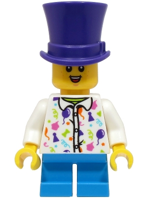 Boy, White Shirt with Balloons, Dark Purple Top Hat