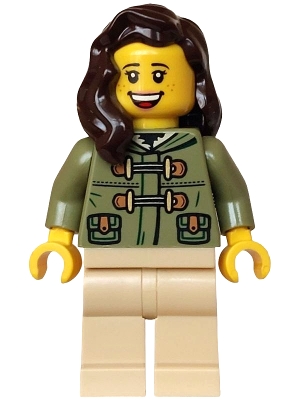 Olive Green Torso, Tan Leg, Dark Brown Hair