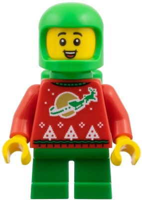Elf - Red Torso, Green Legs, Space Helmet