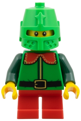 Elf - Green Torso, Red Legs, Knight Helmet