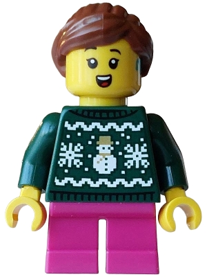 Kid, Dark Green Torso, Dark Pink Legs, Reddish Brown Hair
