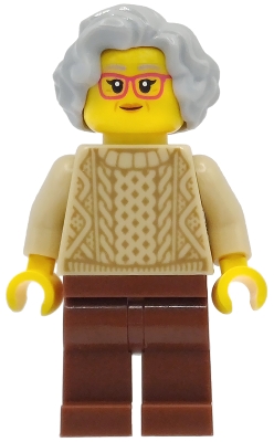 Grandma, Tan Torso, Reddish Brown Legs, Light Bluish Grey