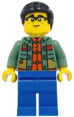 Dad, Sand Green Torso, Blue Legs Black Hair