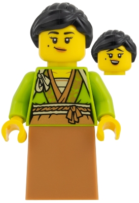 Lime Robes, Medium Nougat Dress, Black Hair