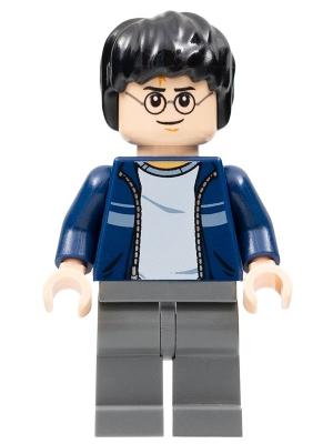Harry Potter, Dark Blue Open Jacket with Stripe, Dark Bluish Gray Legs