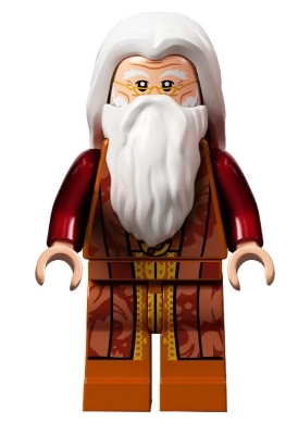 Albus Dumbledore, White Hair and Beard, Dark Orange Torso and Legs