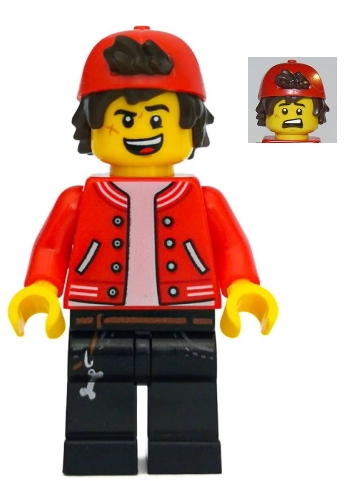 Jack Davids - Red Jacket with Backwards Cap &#40;Open Mouth Smile / Scared&#41;