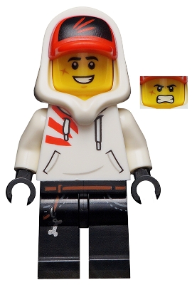 Jack Davids - White Hoodie with Cap and Hood &#40;Large Smile with Teeth / Angry&#41;