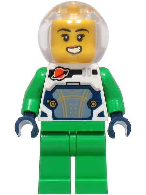 Astronaut, White Spacesuit, Bright Green Legs, Sphere Helmet