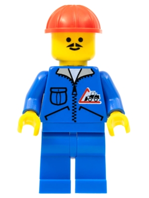 Bulldozer Logo - Blue Legs, Red Construction Helmet