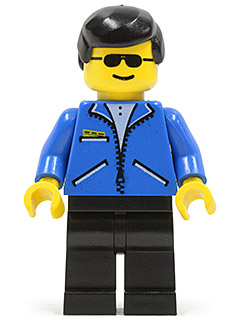 Jacket Blue - Black Legs, Black Male Hair, Sunglasses