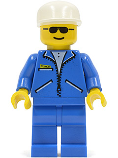 Jacket Blue - Blue Legs, White Cap, Sunglasses
