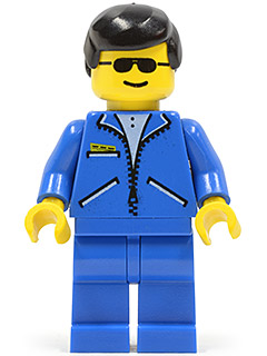 Jacket Blue - Blue Legs, Black Male Hair, Sunglasses