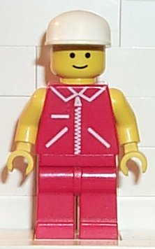 Jacket Red with Zipper - Yellow Arms - Red Legs, White Cap