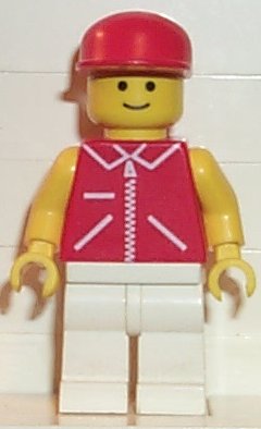 Jacket Red with Zipper - Yellow Arms - White Legs, Red Cap