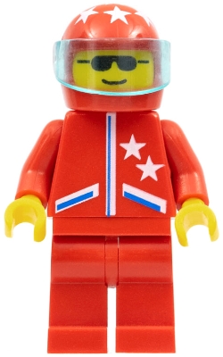 Jacket 2 Stars Red - Red Legs, Red Helmet 7 White Stars, Trans-Light Blue Visor