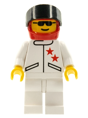 Jacket 2 Stars White - White Legs, Red Helmet, Black Visor