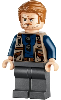 Owen Grady, Dark Tan Vest over Dark Blue Shirt