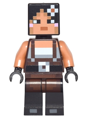 Minecraft Skin 2 - Pixelated, Female with Flower and Suspenders