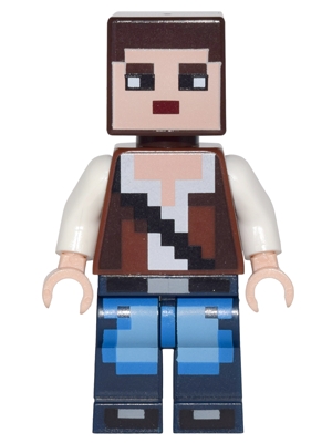 Minecraft Skin 3 - Pixelated, Reddish Brown Vest with Strap and Blue Jeans