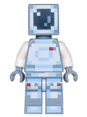Minecraft Skin 4 - Pixelated, White and Bright Light Blue Spacesuit and Dark Blue Visor