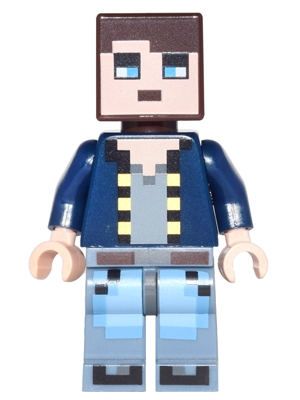 Minecraft Skin 8 - Pixelated, Dark Blue Jacket and Bright Light Blue and Sand Blue Legs