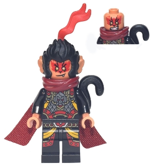 Evil Macaque - Black and Red Armor, Dark Red Cape, Monkey Tail