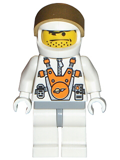 Mars Mission Astronaut with Helmet and Orange Sunglasses on Forehead, Stubble