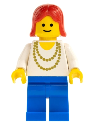Necklace Gold - Blue Legs, Red Female Hair