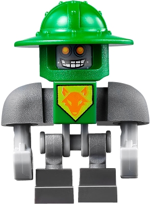 Aaron Bot - Dark Bluish Gray Shoulders and Green Helmet
