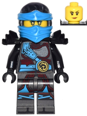 Source: BrickLink Nya - The Hands of Time, Black Armor, Dual Sided Head