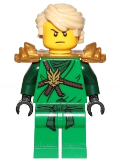 Source: BrickLink Lloyd (Honor Robe) - Day of the Departed, Hair, Pearl Gold Shoulder Armor