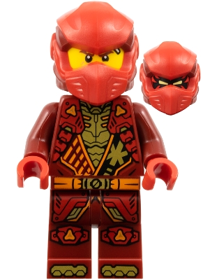 Source: BrickLink Kai - Dragons Rising, Tunic with Shoulder Armor, Dark Red and Red Head Wrap